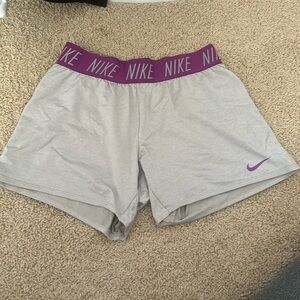 Purple and gray Nike shorts